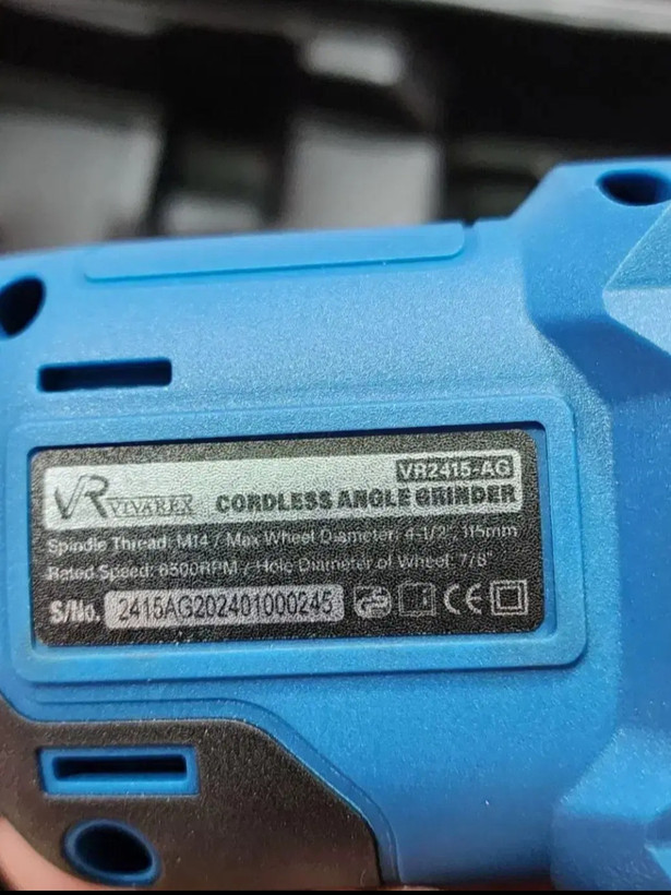 مینی فرز شارژی ویوارکس مدل VR2415AG ۲۴ ولت براشلس