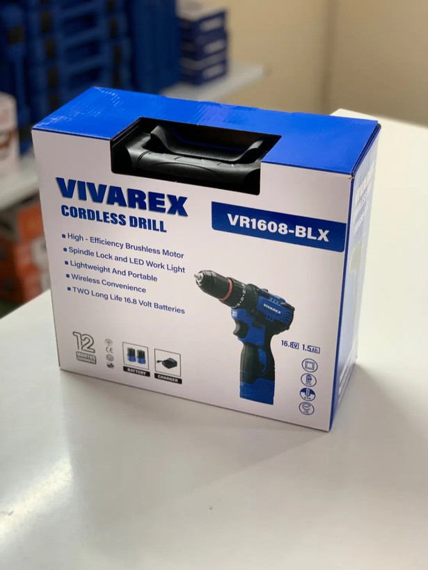 دریل شارژی ویوارکس مدل VR1608-BLX ۱۶ ولت با دو باتری اتوماتیک