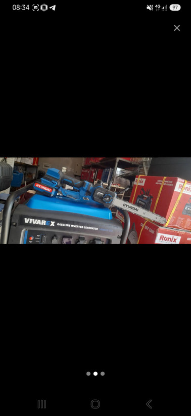 اره زنجیری شارژی هیوندای مدل HP6064 دسته تلسکوپی ۳۰ سانت براشلس
